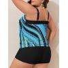 imageSummer Mae Blouson Plus Size Womens Tankini Swimsuits Tummy Control Modest 2025 Two Piece with Sporty Pockets Bathing SuitsBlue Pearl