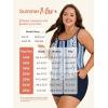 imageSummer Mae Blouson Plus Size Womens Tankini Swimsuits Tummy Control Modest 2025 Two Piece with Sporty Pockets Bathing SuitsBlue Vertical