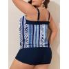 imageSummer Mae Blouson Plus Size Womens Tankini Swimsuits Tummy Control Modest 2025 Two Piece with Sporty Pockets Bathing SuitsBlue Vertical