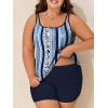 imageSummer Mae Blouson Plus Size Womens Tankini Swimsuits Tummy Control Modest 2025 Two Piece with Sporty Pockets Bathing SuitsBlue Vertical