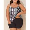 imageSummer Mae Blouson Plus Size Womens Tankini Swimsuits Tummy Control Modest 2025 Two Piece with Sporty Pockets Bathing SuitsBohemia