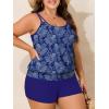 imageSummer Mae Blouson Plus Size Womens Tankini Swimsuits Tummy Control Modest 2025 Two Piece with Sporty Pockets Bathing SuitsColorful Flowers
