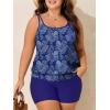 imageSummer Mae Blouson Plus Size Womens Tankini Swimsuits Tummy Control Modest 2025 Two Piece with Sporty Pockets Bathing SuitsColorful Flowers