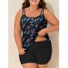 imageSummer Mae Blouson Plus Size Womens Tankini Swimsuits Tummy Control Modest 2025 Two Piece with Sporty Pockets Bathing SuitsFirefly Colored Leaves