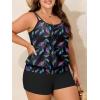 imageSummer Mae Blouson Plus Size Womens Tankini Swimsuits Tummy Control Modest 2025 Two Piece with Sporty Pockets Bathing SuitsFirefly Colored Leaves