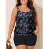 imageSummer Mae Blouson Plus Size Womens Tankini Swimsuits Tummy Control Modest 2025 Two Piece with Sporty Pockets Bathing SuitsFirefly Colored Leaves