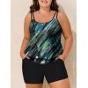 imageSummer Mae Blouson Plus Size Womens Tankini Swimsuits Tummy Control Modest 2025 Two Piece with Sporty Pockets Bathing SuitsGreen Leopard