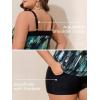 imageSummer Mae Blouson Plus Size Womens Tankini Swimsuits Tummy Control Modest 2025 Two Piece with Sporty Pockets Bathing SuitsGreen Leopard
