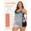 imageSummer Mae Blouson Plus Size Womens Tankini Swimsuits Tummy Control Modest 2025 Two Piece with Sporty Pockets Bathing SuitsGreen Leopard