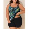 imageSummer Mae Blouson Plus Size Womens Tankini Swimsuits Tummy Control Modest 2025 Two Piece with Sporty Pockets Bathing SuitsGreen Leopard