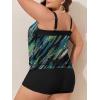 imageSummer Mae Blouson Plus Size Womens Tankini Swimsuits Tummy Control Modest 2025 Two Piece with Sporty Pockets Bathing SuitsGreen Leopard