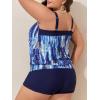 imageSummer Mae Blouson Plus Size Womens Tankini Swimsuits Tummy Control Modest 2025 Two Piece with Sporty Pockets Bathing SuitsMysterious Lake