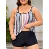 imageSummer Mae Blouson Plus Size Womens Tankini Swimsuits Tummy Control Modest 2025 Two Piece with Sporty Pockets Bathing SuitsOrange Bohemian