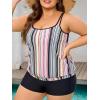 imageSummer Mae Blouson Plus Size Womens Tankini Swimsuits Tummy Control Modest 2025 Two Piece with Sporty Pockets Bathing SuitsOrange Bohemian