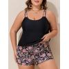imageSummer Mae Blouson Plus Size Womens Tankini Swimsuits Tummy Control Modest 2025 Two Piece with Sporty Pockets Bathing SuitsSunflower Paisley