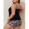 imageSummer Mae Blouson Plus Size Womens Tankini Swimsuits Tummy Control Modest 2025 Two Piece with Sporty Pockets Bathing SuitsSunflower Paisley