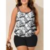 imageSummer Mae Blouson Plus Size Womens Tankini Swimsuits Tummy Control Modest 2025 Two Piece with Sporty Pockets Bathing SuitsTire Print