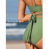 imageSummer Mae Maternity Criss Cross Bikini Swimsuits High Waist String Floral Bathing Suit Two Piece Pregnancy SwimwearArmy Green