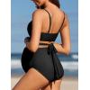 imageSummer Mae Maternity Criss Cross Bikini Swimsuits High Waist String Floral Bathing Suit Two Piece Pregnancy SwimwearBlack