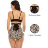imageSummer Mae Maternity Criss Cross Bikini Swimsuits High Waist String Floral Bathing Suit Two Piece Pregnancy SwimwearBlack Leopard