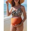 imageSummer Mae Maternity Criss Cross Bikini Swimsuits High Waist String Floral Bathing Suit Two Piece Pregnancy SwimwearOrange Leopard