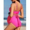 imageSummer Mae Maternity Criss Cross Bikini Swimsuits High Waist String Floral Bathing Suit Two Piece Pregnancy SwimwearPink