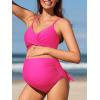 imageSummer Mae Maternity Criss Cross Bikini Swimsuits High Waist String Floral Bathing Suit Two Piece Pregnancy SwimwearPink
