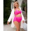 imageSummer Mae Maternity Criss Cross Bikini Swimsuits High Waist String Floral Bathing Suit Two Piece Pregnancy SwimwearPink