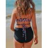 imageSummer Mae Maternity Criss Cross Bikini Swimsuits High Waist String Floral Bathing Suit Two Piece Pregnancy SwimwearPink Leopard