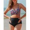 imageSummer Mae Maternity Criss Cross Bikini Swimsuits High Waist String Floral Bathing Suit Two Piece Pregnancy SwimwearPink Leopard