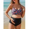 imageSummer Mae Maternity Criss Cross Bikini Swimsuits High Waist String Floral Bathing Suit Two Piece Pregnancy SwimwearPink Leopard