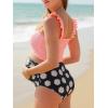 imageSummer Mae Maternity High Waist Bikini Swimsuit Two Piece Ruffled Hem Cute Bathing Suit Floral Pregnancy SwimwearPink Daisy
