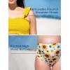 imageSummer Mae Maternity High Waist Bikini Swimsuit Two Piece Ruffled Hem Cute Bathing Suit Floral Pregnancy SwimwearYellow