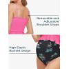 imageSummer Mae Maternity High Waist Swimsuit Ruffle Hem Bikini Bathing Suit Shirred Bandeau Two Piece Pregnancy SwimwearPink Flamingo