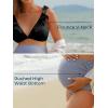 imageSummer Mae Maternity High Waist Swimsuit Two Piece Ruffle Bikini Bathing Suit Floral VNeck Pregnancy SwimwearBlack White Stripe