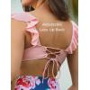 imageSummer Mae Maternity High Waist Swimsuit Two Piece Ruffle Bikini Bathing Suit Floral VNeck Pregnancy SwimwearBlue Pink Flower