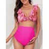 imageSummer Mae Maternity High Waist Swimsuit Two Piece Ruffle Bikini Bathing Suit Floral VNeck Pregnancy SwimwearComplementary Paisley