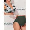 imageSummer Mae Maternity High Waist Swimsuit Two Piece Ruffle Bikini Bathing Suit Floral VNeck Pregnancy SwimwearFlying Leaf Waltz