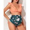 imageSummer Mae Maternity High Waist Swimsuit Two Piece Ruffle Bikini Bathing Suit Floral VNeck Pregnancy SwimwearVery Daisy