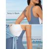 imageSummer Mae Maternity Swimsuit One Piece Tie Front Bathing Suit V Neck Pregnancy Swimwear High CutBaby Blue White