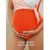 imageSummer Mae Maternity Swimsuit One Piece Tie Front Bathing Suit V Neck Pregnancy Swimwear High CutOrange White