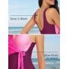 imageSummer Mae Maternity Swimsuit One Piece Tie Front Bathing Suit V Neck Pregnancy Swimwear High CutPink Plum