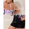 imageSummer Mae Plus Size Swimsuit Tankini for Women Two Piece Flowy Bathing Suit Ruffle Tummy Control Swimwear with ShortPink Flowers