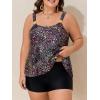imageSummer Mae Plus Size Swimsuit Tankini for Women Two Piece Flowy Bathing Suit Ruffle Tummy Control Swimwear with ShortStarry Sky