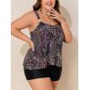 imageSummer Mae Plus Size Swimsuit Tankini for Women Two Piece Flowy Bathing Suit Ruffle Tummy Control Swimwear with ShortStarry Sky