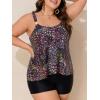 imageSummer Mae Plus Size Swimsuit Tankini for Women Two Piece Flowy Bathing Suit Ruffle Tummy Control Swimwear with ShortStarry Sky