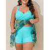 imageSummer Mae Plus Size Swimsuit for Women Two Piece Bathing Suit with Boyshorts Modest Swimdress Flowy Tankini Mesh SkirtEarly Autumn