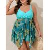 imageSummer Mae Plus Size Swimsuit for Women Two Piece Bathing Suit with Boyshorts Modest Swimdress Flowy Tankini Mesh SkirtEarly Autumn
