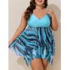 imageSummer Mae Plus Size Swimsuit for Women Two Piece Bathing Suit with Boyshorts Modest Swimdress Flowy Tankini Mesh SkirtFlowing Water