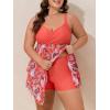 imageSummer Mae Plus Size Swimsuit for Women Two Piece Bathing Suit with Boyshorts Modest Swimdress Flowy Tankini Mesh SkirtOrange Gummies